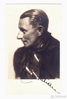 Vlasta Burian autogram, fotoateliér Balzar, krásný stav