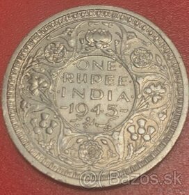 ONE RUPEE INDIA 1945