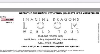 Vstupenky pre 2 osoby na Imagine Dragons