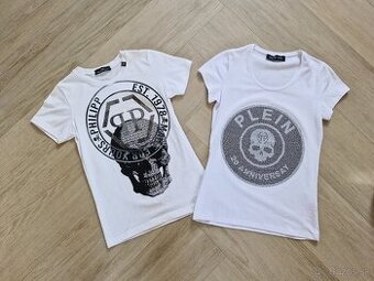 Philipp Plein NOVE 2 damske tricka s kamienkami S