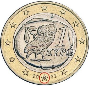1 euro minca Grécko 2002