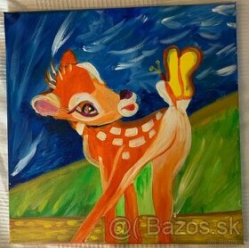 Ručne maľovaný obraz acryl - Bambi