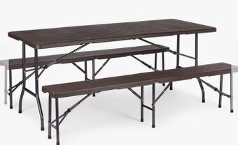 Cateringový stôl 180cm + 2 lavice
