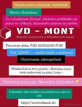 Práca montážnik-zámočník