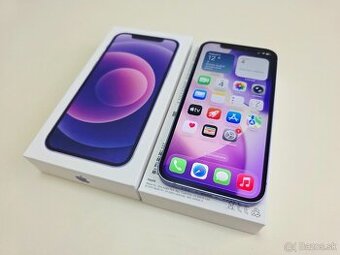 APPLE IPHONE 12 PURPLE 64GB,ZDRAVIE BATERKY 100%