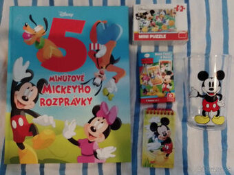 Set Mickey Mouse- veľká kniha,pohár,karty,puzzle,zápisník