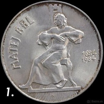 100 Kčs 1984 – Matej Bel, strieborná minca