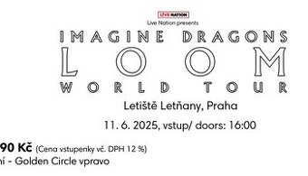 lístky na koncert IMAGINE DRAGONS 11.6.