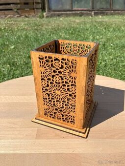 Rustikálny drevený svietnik - 1