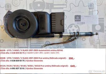 W638 Vito/Viano - Automatická el. anténa (Repas)