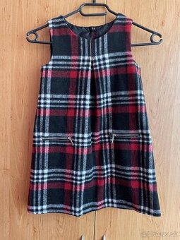 kárované šaty so zipsami vpredu v.122