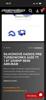 Silikónové hadice 1.8t 154kw APX 165kw BAM