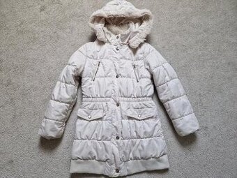 Bunda krémová 128/134/140 Bundy, vetrovky veľmi teplé / zimn