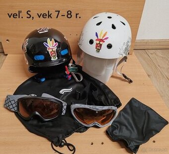 Lyžiarska a cyklistická/inline prilba + okuliare