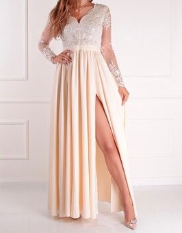 Zlaté spoločenské šaty L XL