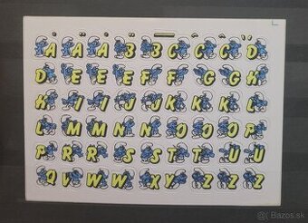 Retro samolepky šmoulové písmenka