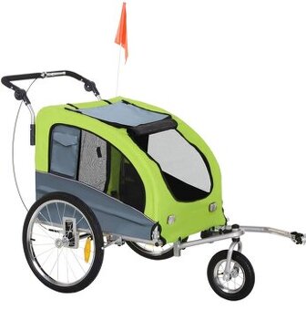 Prívesný vozík za bicykel pre psa 2v1
