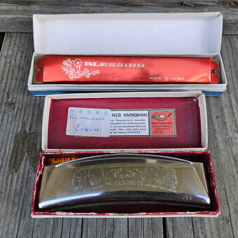 Predám dve vintage ústne harmoniky M.Hohner a Blessing
