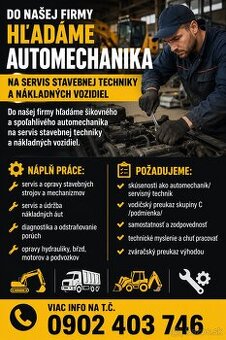 Hľadáme automechanika, servisného technika