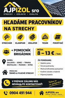 Hľadáme strechára