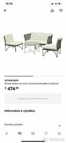 Jutholmen Ikea nová záhradná sedacia terasová súprava