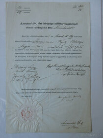 Listina r. 1861 Bratislava, Karóly Zimmermann, pán. direktor