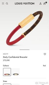 Louis Vuitton Daily Confidential náramok , pc 275€