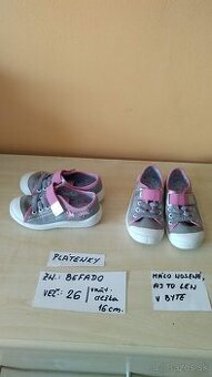 Plátené tenisky pre dvojičky dievčatá/ jednotlivo