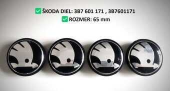 ✅SKODA✅ STREDOVE KRYTKY KOLIES / PUKLICKY DO KOLIES - 65 MM