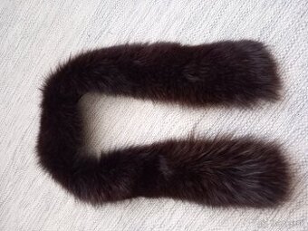 Kožušinový golier tmavohnedý - 1