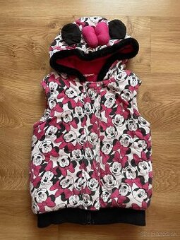 Zateplená vesta s kapucňou Minnie Mouse v.134