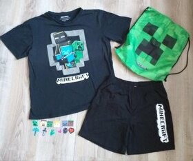 Minecraft 164 tričko, šortky, vrecko, nažehľovačky