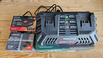 Parkside dvojnabijacka + 4ah, 4ah smart baterie