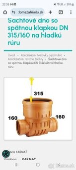 Spätna klapka,liatinovy poklop, rura