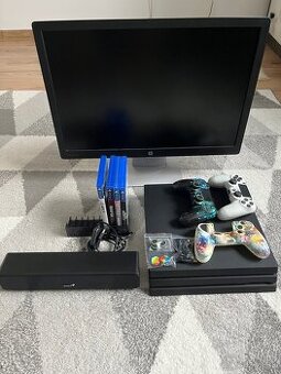 Predám PS4 Pro + Monitor, hry, reproduktor…