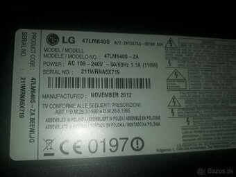 Predam TV LG 47LM640S