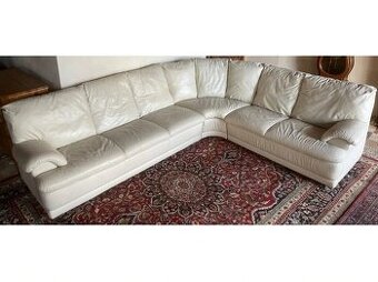 Moderní rohová kožená sedací souprava, 2663