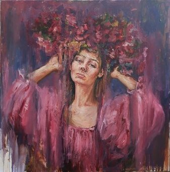 Obraz Igor Navrotskyi-Dievča v záhrade