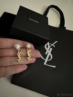 Krásne nové luxusne náušnicky YSL