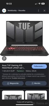 Predám ASUS TUF Gaming A15 (model FA507NUR-LP007)