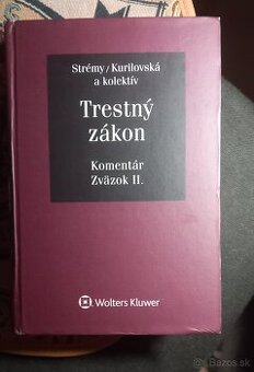 Predam knihu Trestny Zakon + Komentar zvazok II.2022