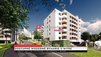 2 izbový byt 46,8 m² v novom projekte, Mlynárce, Nitra