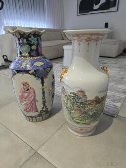 Luxusné veľké čínske vázy (60-65 cm) – Porcelán / Ručná prác
