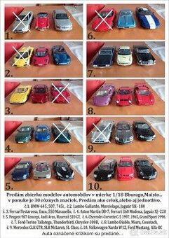 Predám modely aut v mierke 1/18...