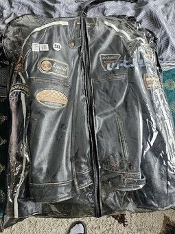 Pánska kožená moto bunda W-TEC Black Cracker - čierna