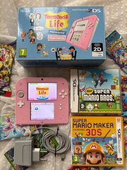 Nintendo 2DS TomoDachi Life + Hry & Box