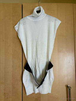 Dámsky biely rolák s opaskom č.S