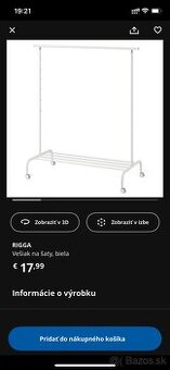 Vešiak na šaty Ikea