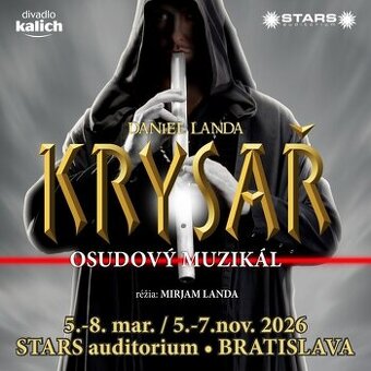 2x Vstupenka na muzikál Krysař (Bratislava)