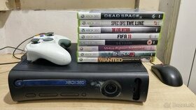 Xbox 360 + hry + joypad a káble - aj vymením